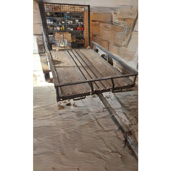 Utility Trailer with Wooden Box and High Tailgate 147 w, 68 h, 57 w (With Gate Up)