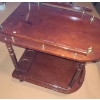 Image 1 : Tea Trolley on Wheels with Cherry Finish and Brass Color Accents 43 L, 31 T, 16 W