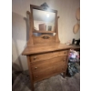 Image 2 :  antique dresser with original mirror in amazing condition 64” height 34 length 17”width