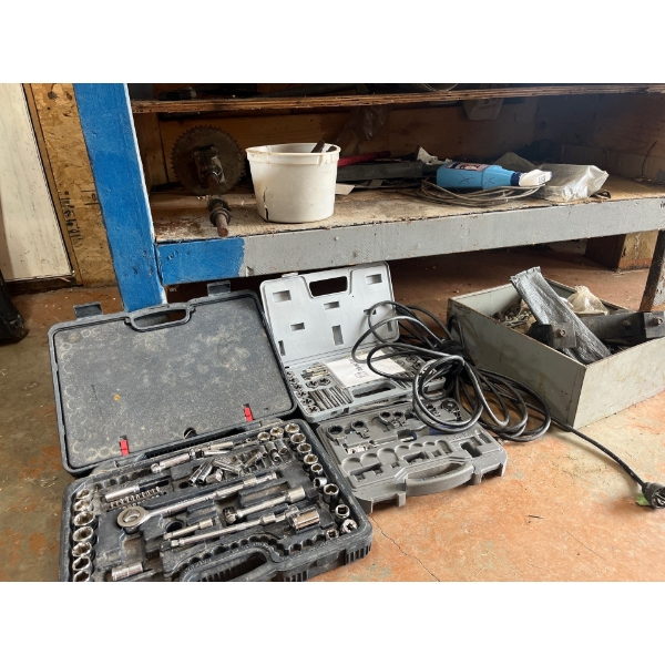  tool sets, tap and die set socket sets both bins and everything else that’s in the shelf