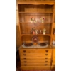 Image 1 : Danish Provincial Oak Bookcase or Buffet  Mid Century Upright Chest of Drawers 39"x18"x73"tall