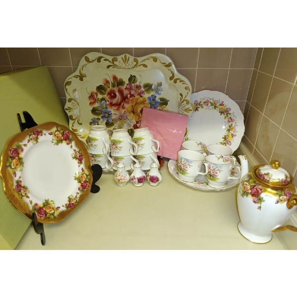 Golden Rose Royal Chelsea English Bone China , Royal Albert "Blossom Time"Cups & More!