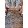Image 6 : Pari of Eastlake Art Deco Upholstered Wood Chairs on Castors 18 w 17 d 38 1/2 h