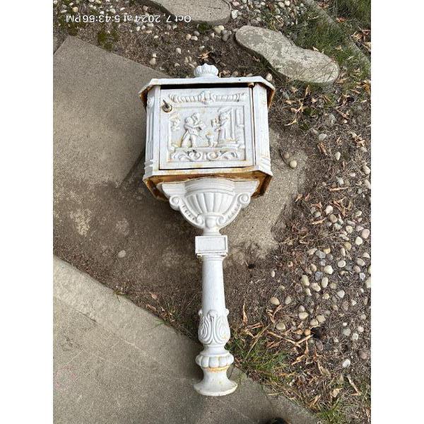 Antique Metal Mailbox With Key