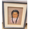 Image 2 : E. Fergusson Art Print of Young Indian Girl w/ Wolf Art & Assorted Woven Baskets