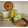 Image 1 : Assortment of Vintage Kitchen Items- Tea Pot, Cannisters, Butter Dish & More