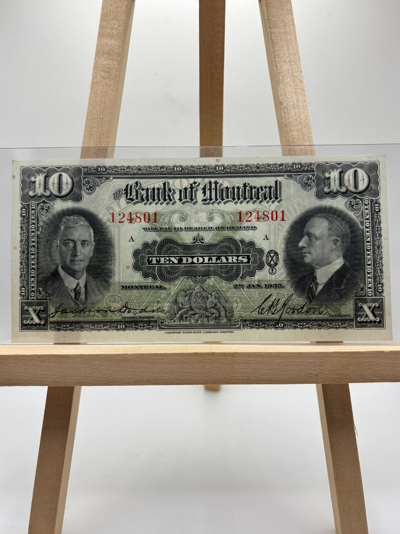 1935 the Bank of Montreal $10 Bank note in amazing uncirculated ...