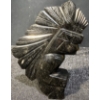 Image 10 : Hand Carved Yellow Marble Bookends & Black Obsidian Aztec Sculptures 