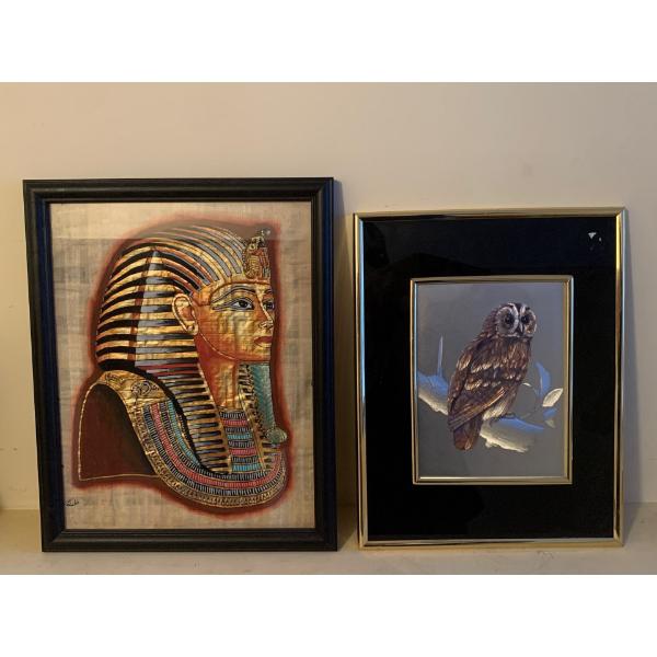 Egyptian Tomb w/ Papyrus Metallic Art 13x15