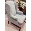 Image 2 : Upholstered Wingback Armchair with Carved Wooden Legs