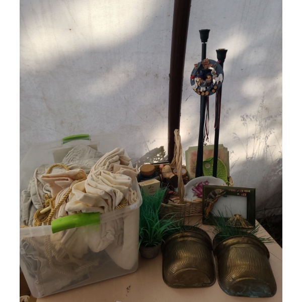 Window Coverings, Candleholders, Artificial Plants, Picture Frame and Other Assorted Decor