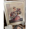 Image 3 : Vintage floral pictures, a vintage paper doll, working music box stain glass, hummingbird picture, a