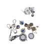Image 4 :  Collection Of Vintage Dutch Delft Porcelain Costume Jewelry , Necklace, Bracelet, Earrings.
