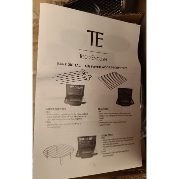 Todd English Air Fryer and Accessory Set (New in Box) 