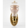 Image 3 : Pair Of Vintage Victorian-Style Brass Wall Sconces And Glass Shades. 