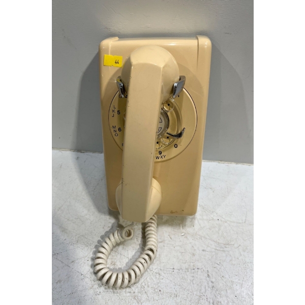 Vintage Beige Northern Electric Wall Mount Rotary Telephone