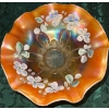 Image 6 : Dugan Peach Opalescent Carnival Glass Coin Spot Pattern Compote & Pedestal Dish