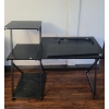 Image 1 : Black Modern Desk w/ Attached Shelving Unit 48 W, 22 D, 40 T 