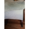 Image 9 : Duncan Fife Mint Green Chanille Sofa w Wood Detail 75 w 31 d 33 h