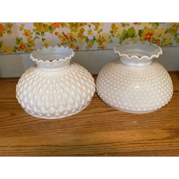 Set of 2 Milk Glass Lamp Shades