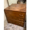 Image 3 : Antique Wooden Dresser with Three Drawers and Mirror