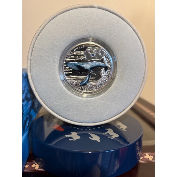 2015 $1 Endangered Animal Species: Blue Whale - Pure Silver Coin