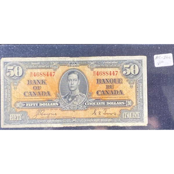 1937 Canadian Very Fine 50 Dollar Bill