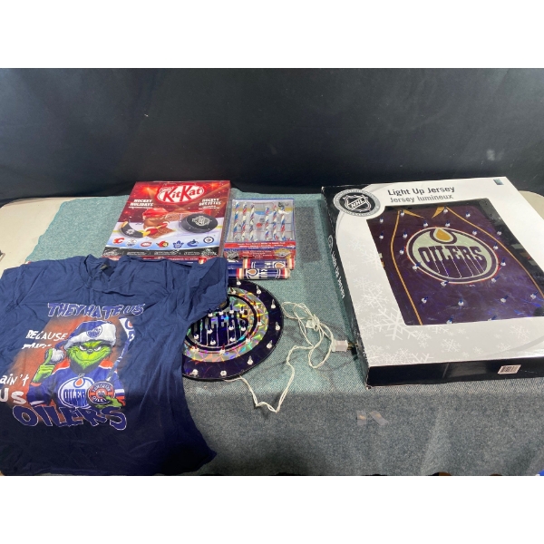 Oilers Christmas Wrap, Lights, and Advent Calendars