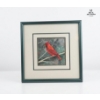 Image 1 : Painting Of A Northern Cardinal Bird Perched On A Snowy Branch 17''*17''INCHES.