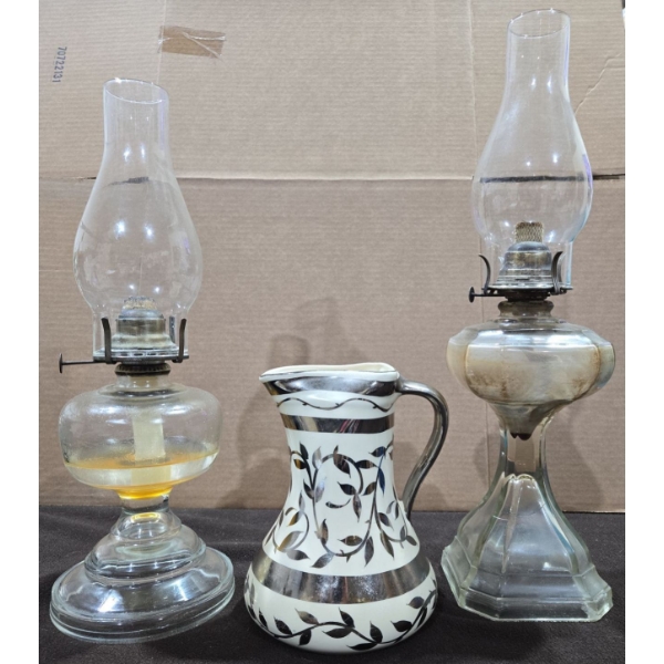 2 Oil Lanterns (White Star & Correct)+ Myott. Son & co. Made in England Mini Pitcher/Jug