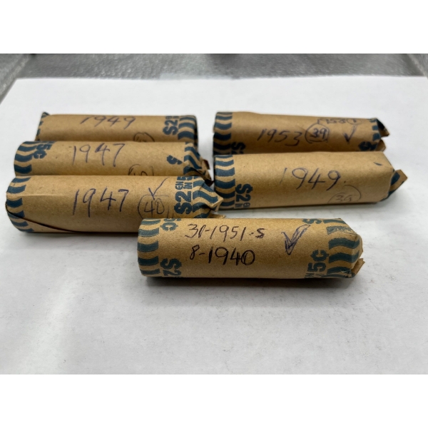 6 Rolls of Canadian Nickles, Various Years