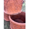 Image 2 : 3 Terra Cotta Planters 16T Cylinder Shaped (Damaged See Photo)