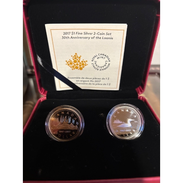 2017 Royal Canadian mint 2 coin Set 30th Anniversary of the loonie