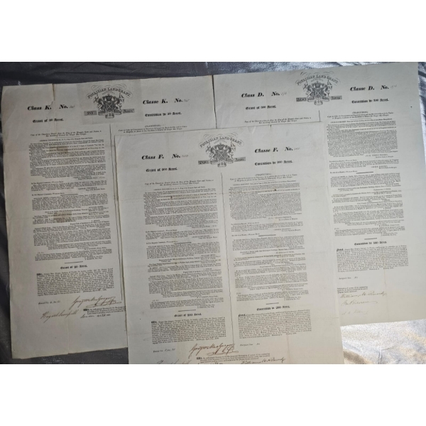 Documents Shown Are Poyaisian Land Grants From The Early 1820s.