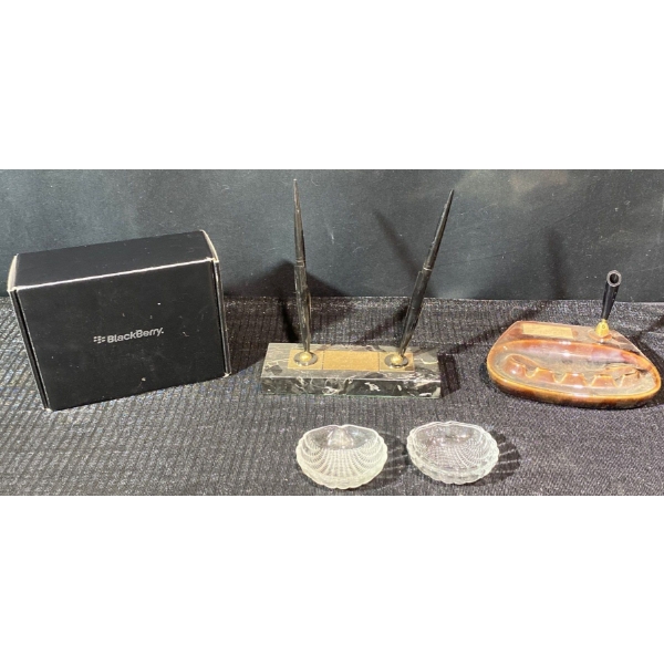 Better Business Collection - BlackBerry, Ceramic Pen holders , MCM Shell Dishes