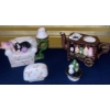 Image 1 : Wade Whimsies Figurines By Wade Ceramics & Decorative Teapot to Resemble a BarCart
