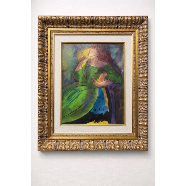 Panorama Original By Linda Le Kinff Oil Painting on wood Panel rom The artist collection 
Hand Note 