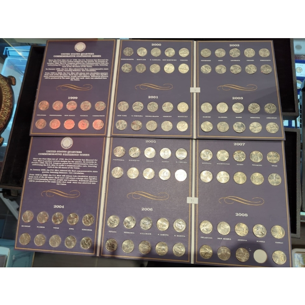 United States Commemorative Statehood Quarters Albums 1 & 2 1999-2008