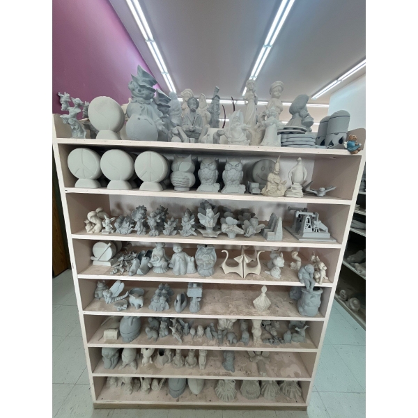  ceramic greenware all contents on shelf