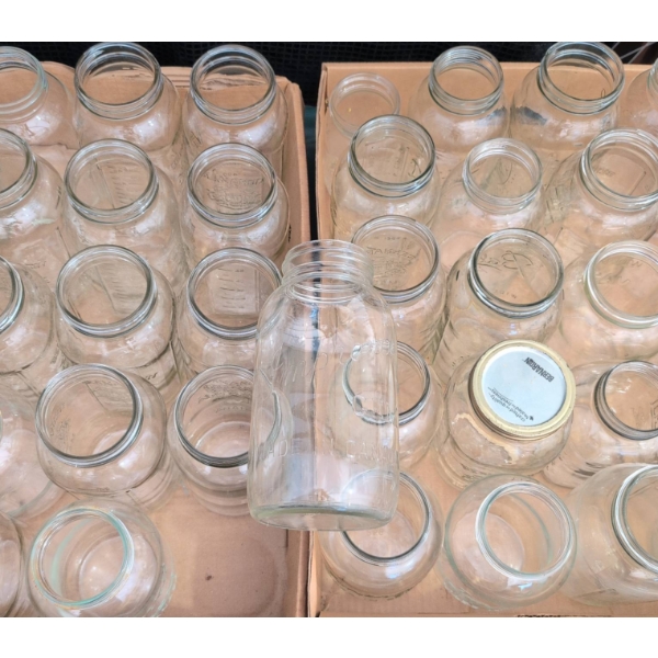 39 Assorted Clear Glass Mason Jars