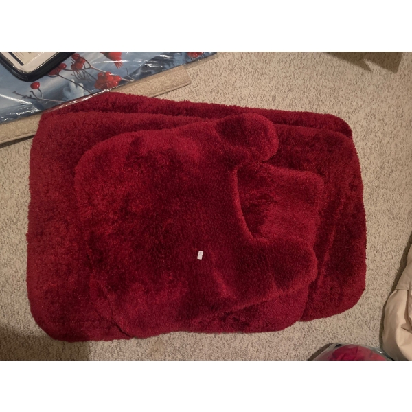 Bathroom Decor Ruby Red Rug Set & More