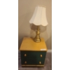 Image 1 : MDF 2 Drawer Nightstand  19 1/2 w20 1/2 h & Brass Lamp 27 1/2 h