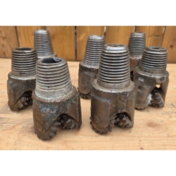 8 Used Tricone Drill Bit Heads for Industrial Applications