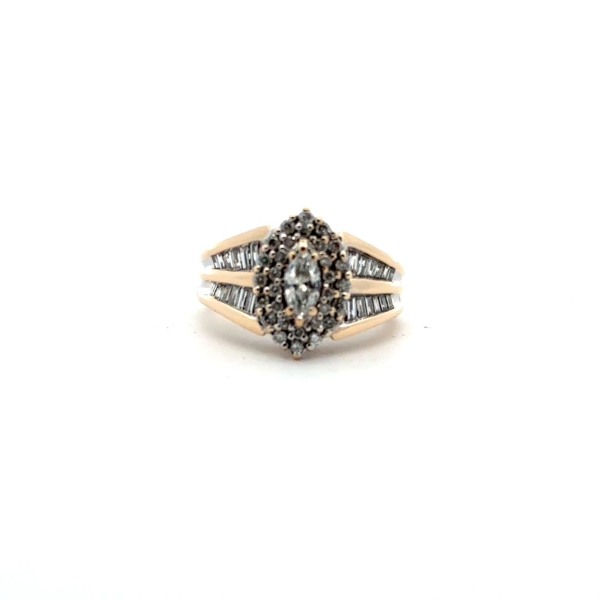 14K 6.90g ; 1.59cttw Diamond Dinner Ring