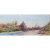 Image 2 : Watercolor of River13.5 X 8.5, (Size Including Frame), Framed Under Glass, Signature Illegible 