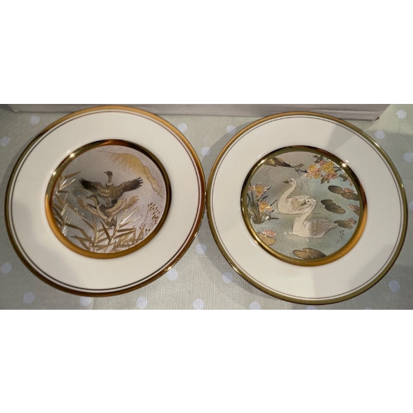 Lovely Set of Original Chokin Collection Mandarin Vancouver Limited Edition Decorative Plates 