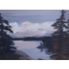 Image 2 : Lake View Under Blue Sky, Artist: Illegible, 21 X 17 Framed Under Glass 