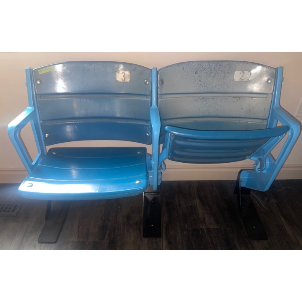 Pair of Authentic New York Yankee Stadium Bleacher Seats- Blue #3 & #2