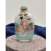 Image 3 : Hand Painted Glass Snuff Bottle with Spoon 2.5H