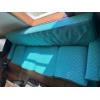 Image 4 : Vintage Retro Teal Couch & Chair D30" W34" H26" In Great Condition Solid Wood Frame l86" H30" D31"